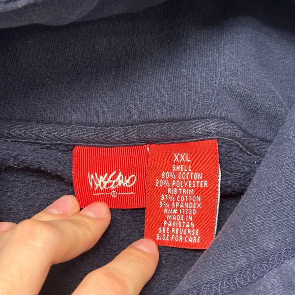 ossimo Hoodie Vintage Y2K Property of‎ Skater Heavyweight Navy Blue Mens 2XL - Picture 4 of 9